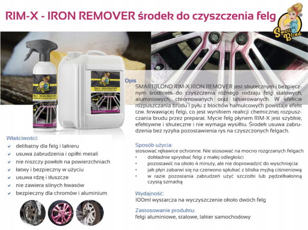 SmartBlond RIM-X IRON REMOVER środek do czyszczenia felg (krwawa felga) - obrazek 2