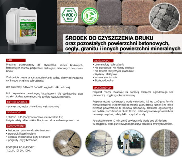 SPECIALCHEM zestaw do Kostki brukowej - czyszczenie + impregnacja kostki - obrazek 2