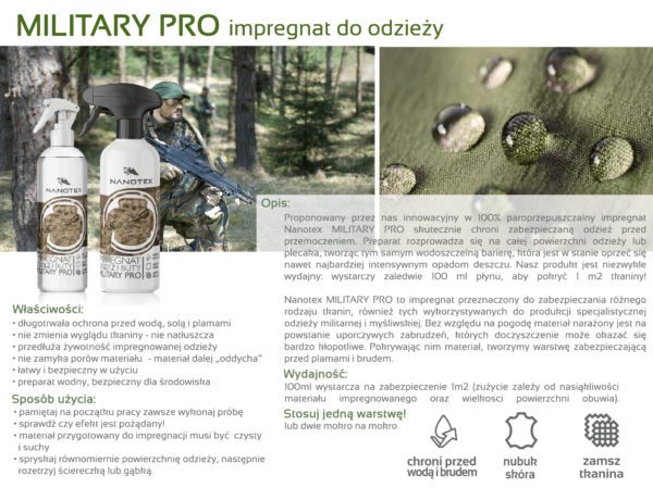 NanoTex impregnat do odzieży i butów military pro - obrazek 4