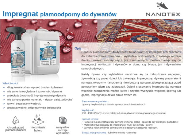 NanoTex impregnacja plamoodporna do dywanów - obrazek 2