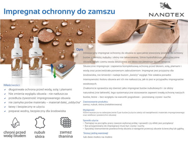 NANOTEX impregnat hydrofobowy do zamszu - obrazek 2