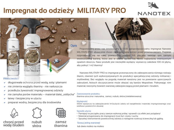 NanoTex impregnat do odzieży i butów military pro - obrazek 3